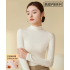 【Cashmere and silk blend】semi-turtleneck base layer women's thick autumn/winter thermal top with foldable collar for layering or outerwear 【Cashmere and silk blend】semi-turtleneck base layer women's thick autumn/winter thermal top with foldable collar for layering or outerwear